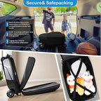 Scooter Suitcase Carry On Hardshell Ride On Suitcase Scooter for Kids Age 4-15, Multifunctional Ride On Lightweight Kids Luggage with Wheels(Black)