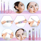 Aceoce Manicure Set Women Nail Clippers Professional Manicure Pedicure Kit Stainless Steel Nail Cutter Grooming Kit Personal Care Tool with Travel Case Gifts for Women Her Valentine's Day Mother's Day
