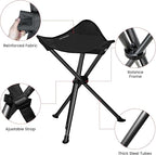 OUTSKIRT Folding Tripod Stools Portable Camping Stools 2 Pack Extra Tall for Adults Tall Lightweight Camping Stool Tripod Chairs for Fishing Hiking Backpacking
