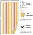 Bornbay Large Beach Towel Oversized - 40"X70" Big Cute Beach Towels, Extra Large Plush Thick Pool Towel, XL Wide Fluffy Yellow Swimming Towel Oversize for Adults Mens Women