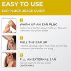 Peace&Quiet | PQ Wax Ear Plugs for Sleeping, Swimming - Soft Noise Cancelling Silicone Gel Wax Earplugs for Sleep and Swimmers, Ear Protection with Sound Blocking Level of 32 Db, Yellow
