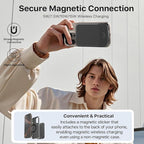 NOBIS Slim Magnetic Power Bank 5000mAh with Built-in Cable Wireless Portable Charger QC 3.0 22.5W PD Fast Charging USB C in/Out, for MagSafe Battery Pack for Phone 16 Android (Black)