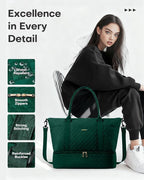 HOTOR Travel Duffel Bag - Weekender Bags for Women, Gym Tote Bags with Shoe Compartment, Carry On Overnight Bag with Toiletry Bag for Travel Essentials Travel Accessories, Dark Green, 15.8"×18.1"×8.7"