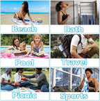 Widdonen Lightweight Thin Microfiber Beach Towel Sand Free Quick Dry Absorbent Compact Soft Pool Swim Travel Towels Extra Large Oversized Beach Accessories Packable Essentials Stuff Gifts for Adult