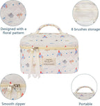 Gosect Large Makeup Bag, Cute Cosmetic Bag for Women Girls, Floral Coquette Aesthetic Toiletry Bag, Travel Make Up Organizer Bag (Small Elephant)