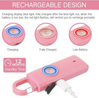 Tellegloww 6 Pcs Rechargeable Personal Safety Alarm for Women, 130db Personal Alarm Protection Keychains Loud Siren with LED Self Defense Keychain for Senior Mom Gift(White,Pink,Blue,Black,Snap)