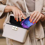 Credit Card Holder, Mini Aluminum Card Wallet RFID Blocking Slim Metal Hard Card Case for Women Men, Galaxy