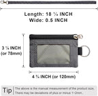 CHENSPRX Minimalist RFID Blocking Small Wallet with ID Window,WaterResistant Zip Id Case Wallet with Lanyard Keychain for Cards,Cash,Travel,Women,Men