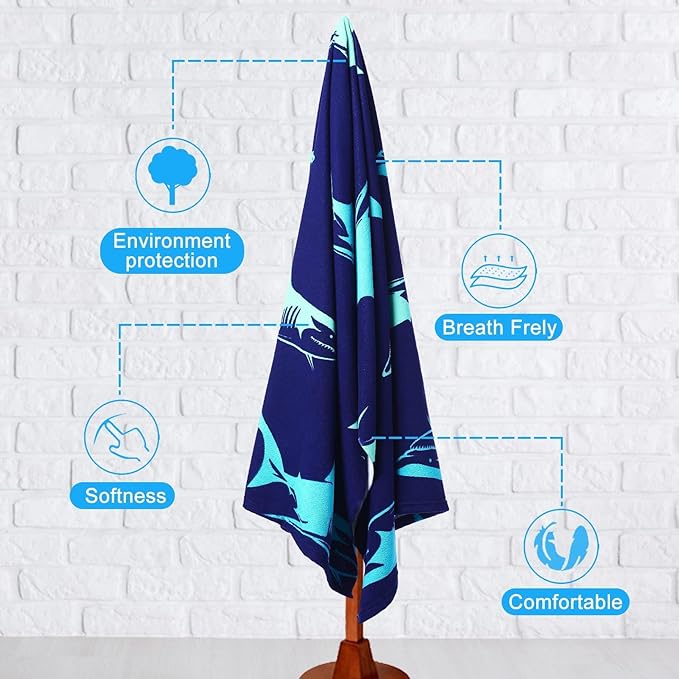 Genovega 2 Packs Oversized Beach Towel Set Extra Large Big XL Pool Camping Swim Clearance Towels 36x72 Soft Blanket Cruise Essentials Accessories Must Haves Vacation Necessities Adult Shark Pineapple
