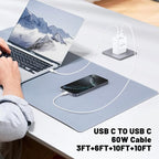 QZIIW iPhone 17 16 15 Pro Max Charger Fast Charging,45W Dual Port USB C Fast Charger Block [2-Pack] & Extra Long 60W 3/6/10/10FT USB C Cable - PD Quick Adapter 3.0 for iPhone 16 15 17/16 15 17 Pro.