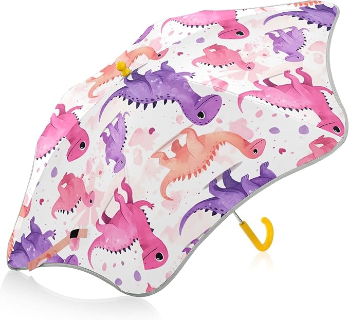 ALAZA Cute Dino Dinosaur Kids Umbrella for Girls Boys Toddler Children Rain & Sun Umbrella