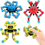 Transformable Fidget Spinner Toys for Kids and Adults,3 Pcs Sensory Toy for Boys Girl ADHD Stress Relief Toys,Fingertip Gyros Travel Toy Party Favors for Teens Birthdays Gifts Easter Present