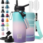 DYSANKY Insulated Water Bottle | Thickened Stainless Steel Vacuum Metal | Portable Sports Water Jug for Gym and Hiking with Straw, Carrier Bag, Handle Strap | BPA-Free 32 oz