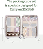 Narwey 6 Set/5 Set Compression Packing Cubes for Travel Kids Women Carry on, Packing Organizers Bag for Backpack Luggage Suitcase Duffle Bags