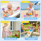 Fajiabao Baby Bath Toys for Kids Ages 1-3 Toddler Bath Toys Mold Free for 2-4 Bathtub Sand Beach Pool Water Toys for 1+ Year Old Girl Gifts 5 PCS (Color Random)