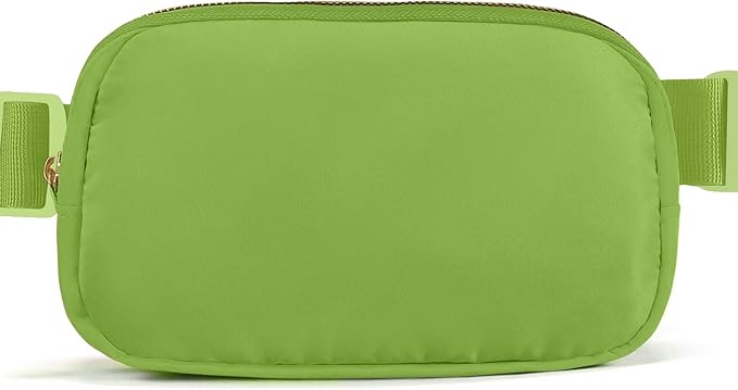 Belt Bag Zipper Fanny Pack Crossbody Bags for Women,Fashion Nylon Waist Packs, Water Repellent Two Way wear with Adjustable Strap Gifts for Teenage Girls Women Men(pistachio)