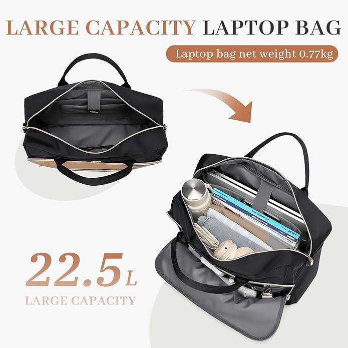 Laptop Bag for Women 15.6Inch Work Tote Computer Briefcase Waterproof Handbag Shoulder Teacher Office Crossbody Purse
