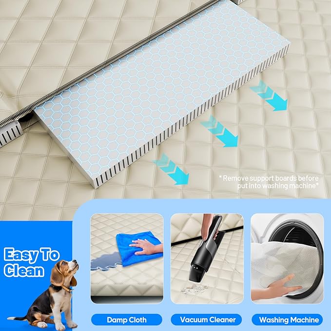 Dog Car Seat Cover for Back Seat with Hard Bottom,Waterproof Back Seat Extender for Dogs,Dog Hammock Dogs Bed for Cars, SUVs,Pet Seat Cover for Back Seat Holds 400lbs with Mesh Window & Pocket-Khaki