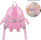 GAGAKU Toddler Backpack with Leash - Mini Kids Backpacks for Girls 2-5 Years Child Safety Backpack 3D Cartoon Animal Anti-Lost Preschool Backpack - Pink