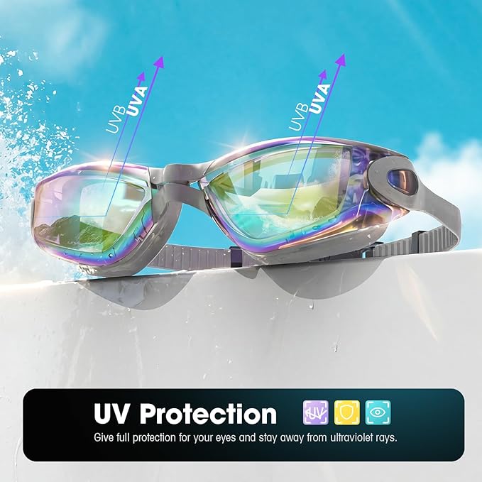 Braylin Swim Goggles, 2-Pack Swimming Goggles, Anti Fog, No Leaking For Adult Women Men Youth
