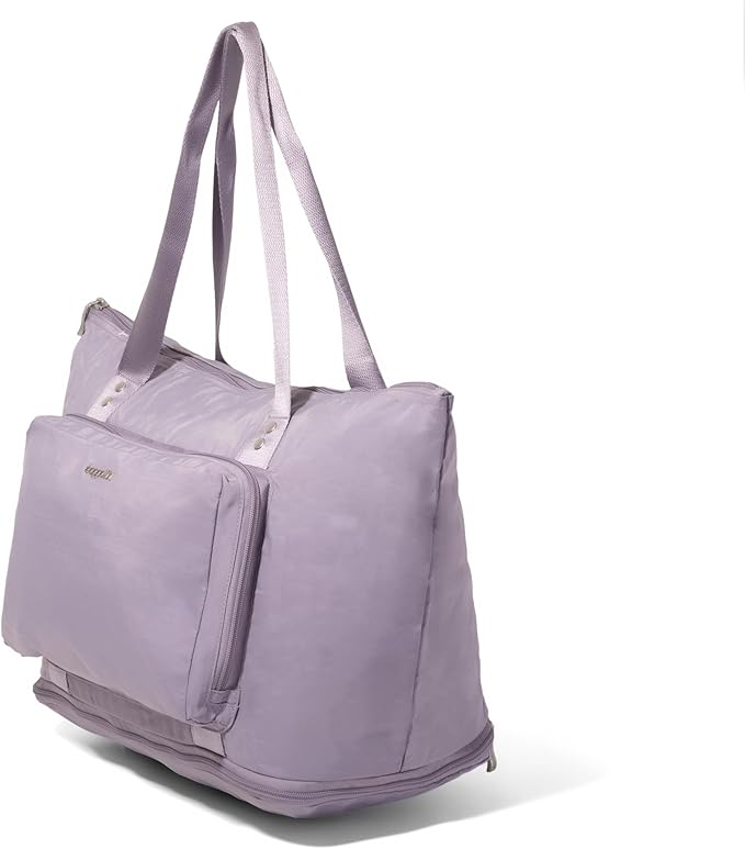 Baggallini Carryall Expandable Lightweight Travel Tote 22" Packable Folding Compact Nylon Washable Weekender w/Luggage Sleeve
