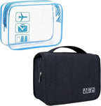 Lcsmaokin Large Capacity Toiletry Bag Travel Bag with Hanging Hook for Men and Women Waterproof Travel Cosmetic Bag Bathroom Bag,with TSA Approved Zippers Clear Travel Makeup Bag Carry-on