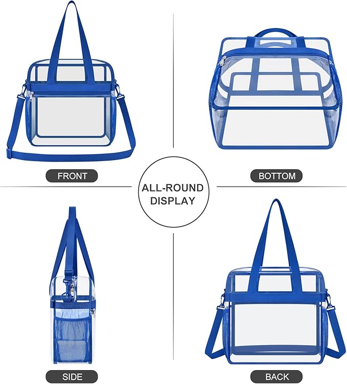 USPECLARE Clear Bag for Stadium Events,Transparent Bag for Work Sports Games Concerts Travel Gym