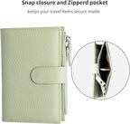 Passport wallet and Card Slot Combo RFID Blocking Slim Leather Travel Passport Wallet for Men and Women with Zippered Coins Pocket Passport holder, Light Green