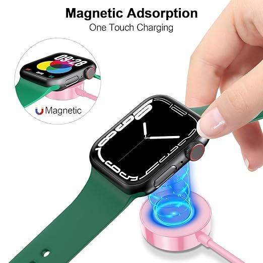 𝟐𝟎𝟐𝟔 𝐔𝐩𝐠𝐫𝐚𝐝𝐞𝐝 for Apple Watch Charger Magnetic Fast Charging Cable [Portable] Magnetic Wireless Charging Compatible with iWatch Series Ultra/10/9/8/7/6/SE/5/4/3/2-[3.3FT] Pink