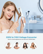 Mini 220V to 110V Converter for European Travel, VINTAR 200W Universal Travel Adapter Voltage Converter US to Europe, International Step Down Power Converter Adapter Combo for EU UK AUS India