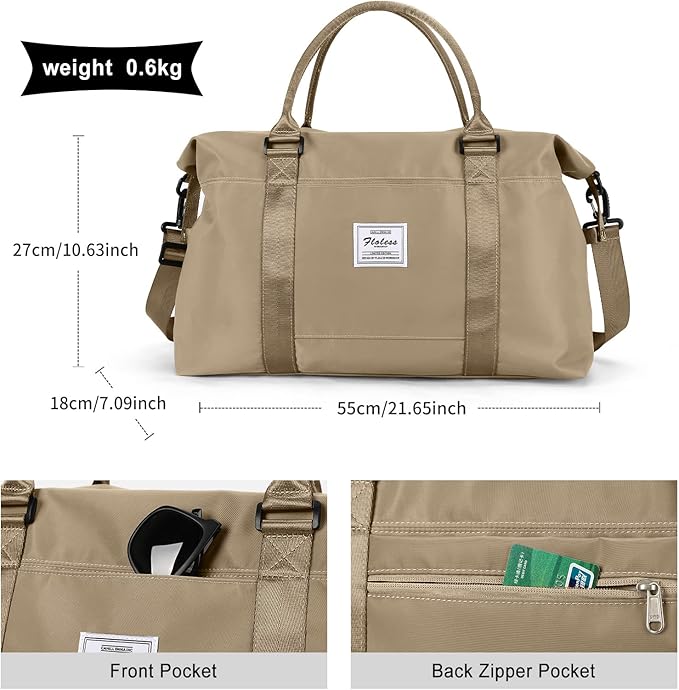 HYC00 Travel Duffel Bag,Carry-on Overnight Weekender Bags for Women,Sports Tote Gym Bag with Wet Pocket
