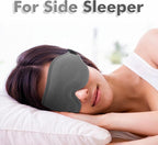 Sleep Eye Mask for Men Women, Sleeping Mask for Side Sleeper, Travel Blackout Night Blindfold Eye Shade Cover with Adjustable Strap (Grey)