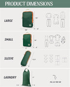 Compression Packing Cubes for Travel, 6-Piece Lightweight Packing Cubes Set for Carry-On Luggage & Backpacks – TRIPPED Travel Gear (Green and Orange)
