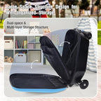 2-in-1 Ride-On Scooter Suitcase for Kids & Adults, 20” Foldable Hardshell Carry-On Luggage for Travel, Lightweight Kids Scooter Bag with Wheels