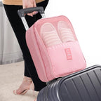 Shoe Bag for Travel, Travel Shoe Bag for Packing, Hold 3 Pairs of Shoes, Travel Essentials for Flying Shoe Organizer Shoe Storage Bag for Travel Pink