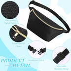 Amylove 9 Pieces Fanny Packs Nylon Waist Bag Zipper Travel Running Bag with Adjustable Strap for Women Men(Nylon,Black)