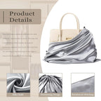 Vonty 3 Pack Silky Dust Bags for Shoes and Purses, Satin Drawstring Bag for HandBags Boots - Grey Shoe Bag Silk Dust Cover Bag Protector Travel Storage Pouch(19.6 x 15.7 In)