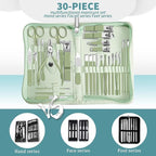 30 in 1 Manicure kit Personal Care Men's Accessories, Professional Nail Kit Pedicure Kit, Toe Nail Clippers for Men and Beauty Tools Portable Set, Travel Deluxe Beauty Tools Convenience Set(Green)