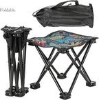 YIKANGHENG Outdoor Campin Stool with Storage Bag, 12.6 Inch x 12.6 Inch x 13.3 Inch Foldable Stool for Fishing, Camping and Outdoor Patry (Big)