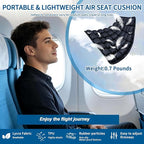 Sodurue Inflatable Travel Seat Cushion for Airplane: Pressure Relief Seat Cushion with 42 Adjustable Air Cells - Ergonomic Comfort Buttock Support Portable for Wheel Chair/Car/Office/Stadium