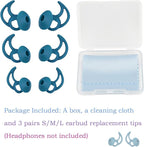 Ear Bud Pads Replacement Ear Tips Silicone Earbud Tips Compatible with Bose Quietcomfort and Sport Headphone Rubber Tips Earbud Covers Eartips 3 Pairs S M L Blue