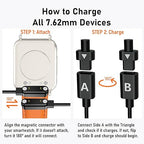 Audiovance 2-Pack AB762 Reversible Smartwatch Charger – Innovative Magnetic Charging Cable, Solves Polarity Mismatch, Universal for All 7.62mm-Pin-Pitch Smart Watches