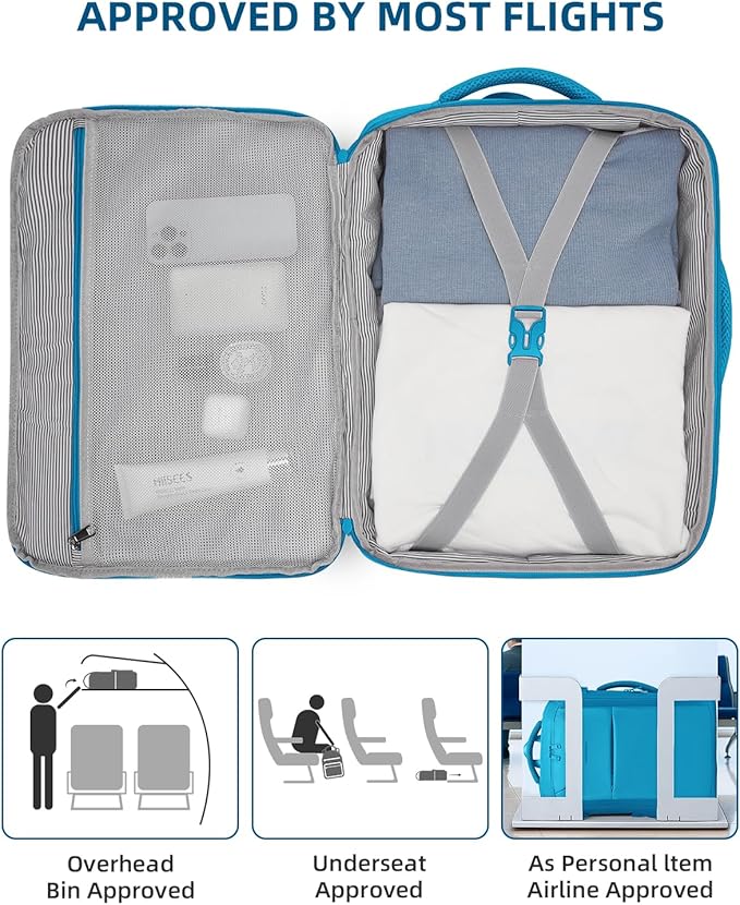 LARVENDER Carry on Luggage 22x14x9 Airline Approved, Expandable 20 Inch Hardside Large Suitcase with Wheels TSA Lock, Lightweigh PC+ABS Travel Carry-on Suitcases for Women and Men, Ocean Breeze