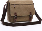 Evergoo Vintage Messenger Bag Unisex Shoulder Bags Canvas Satchel Cross Body Work Satchel Briefcase for 15.6 Inch Laptop