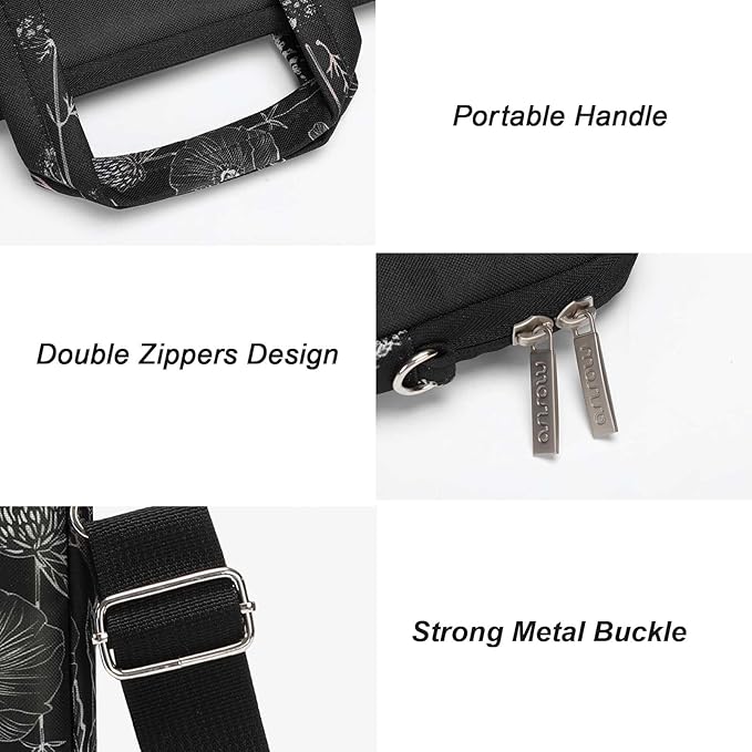 MOSISO Laptop Bag for Women 13.3 inch, 13-14 inch Computer Bag Compatible with MacBook Neo 13/ Air 13/13.6/ Pro 13/14, HP Dell Asus Notebook, Laptop Messenger Shoulder Sleeve with Strap, Retro Flower