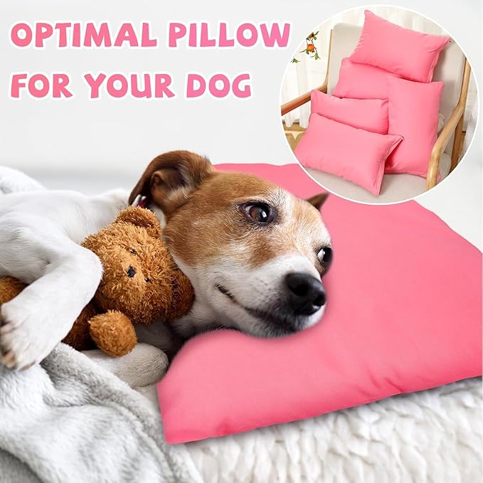 Kigley 12 Pack Mini Pillows for Daycare 9.1 x 13.8'' Small Travel Pillow Bulk Soft Breathable Cotton Pillow for Nap Travel Pet Neck Lumbar Purse Insert(Pink)