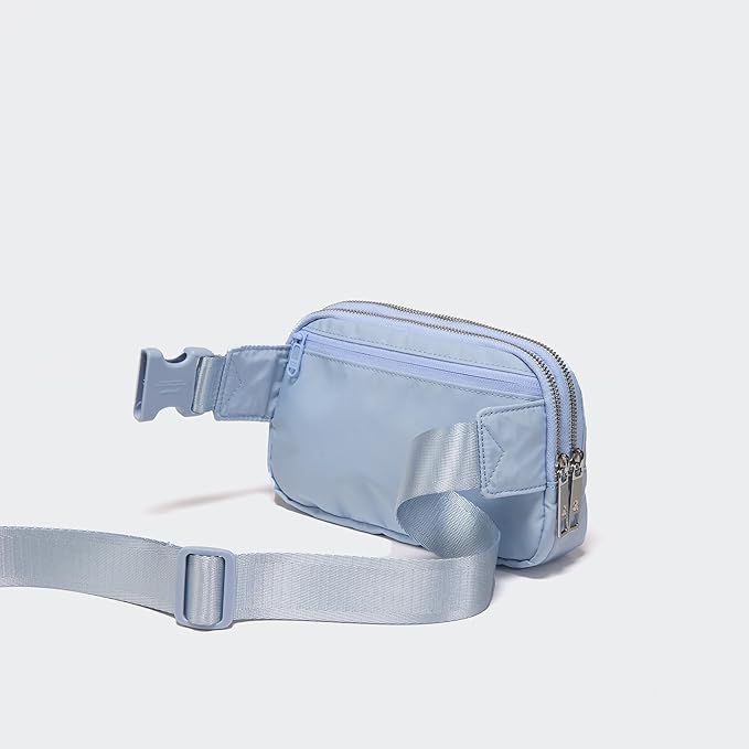 Pander Everywhere Belt Bag for Women, 5 Zipper Pockets Nylon Crossbody Fanny Pack Purse (Windmill Blue).