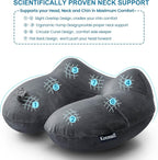 Keemall Inflatable Travel Pillows for Airplanes, Easy Blow Up Inflatable Travel Neck Pillows for Air Travel Sleeping Long Flight, Comfort Travel Air Pillows for Car Train Office Nap Camping