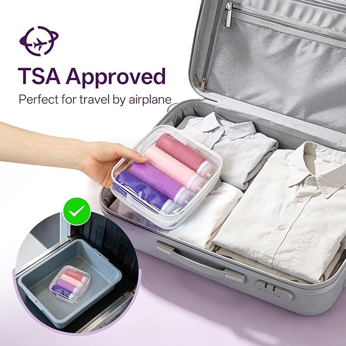 Travel Bottles for Toiletries, TSA Approved Travel Size Containers, Leak Proof Silicone Shampoo Bottles, Small Toiletry Containers with Clear Bag for Shampoo Conditioner Lotion