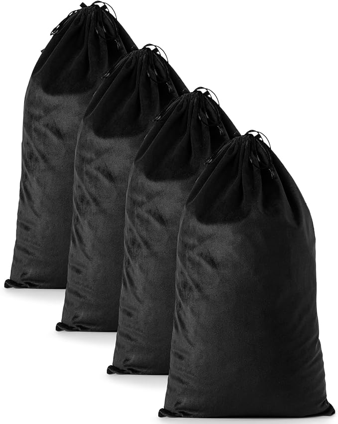 4 Pcs Shoe Bags for Travel, 21.2"x13.3" Large Boot Bags for Cowboy Boots, Washable Velvet Dust Bag with Drawstring for Dress Shoes, Handbags and Clothing, Suitable for Travel and Home Storage